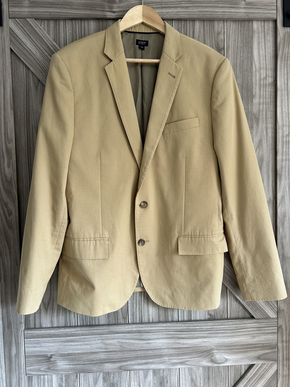 J.Crew Ludlow Slim-Fit Blazer 42R Tan Italian Larusmiani Cotton Sport Coat
